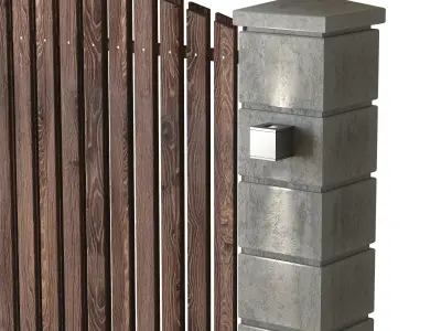 Modern fence 3D model