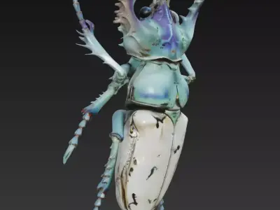 Cyber Beetle Automaton - Mechanical Stag Bug 3D Model 3D print model