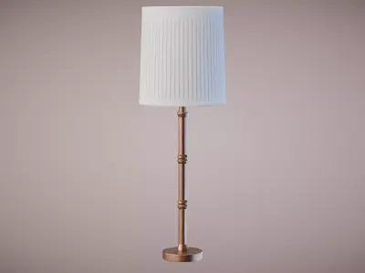 Bamboo Buffet Table Lamp Low-poly 3D model