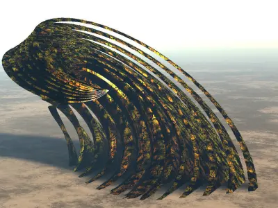 Spiral dome building on alien planet 3D model