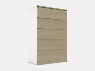 MALM Chest of 6 drawers 3 Low-poly 3D model