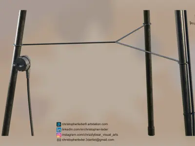 Floor Designer Lamp Industrial Low-poly 3D model