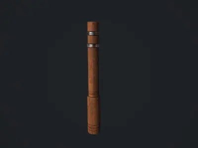Wooden Column Low-poly 3D model