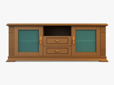 Victory tv stand with doors and drawers 3D model