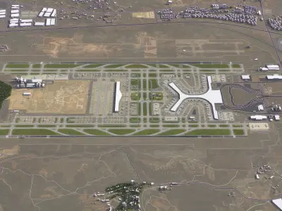 Kunming - 3D Airport Model Low-poly 3D model