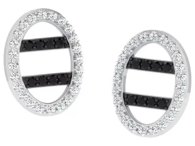 Gold Diamond Women Earring 3D print Model 3D print model 74