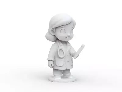 Cartoon Doctor Girl 3D Printable 3D print model