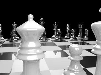 Chess Model Low Poly board Low-poly 3D model