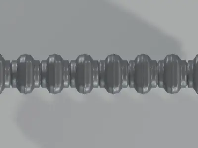 Classic Cast Iron Radiator 2C8 Low-poly 3D model