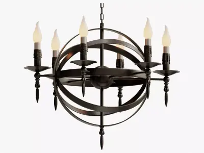 Chandelier Black Sphere Loft Deco 3D model