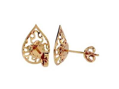 Light Minimalist Diamond Earrings 3D print model 9