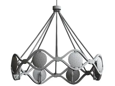QUINCY pendant light with circles hanging from it 3D model