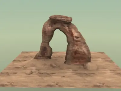 Delicate Arch Natural Rock Formation Low-poly 3D model