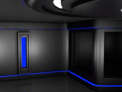 Sci Fi room 3D model 4