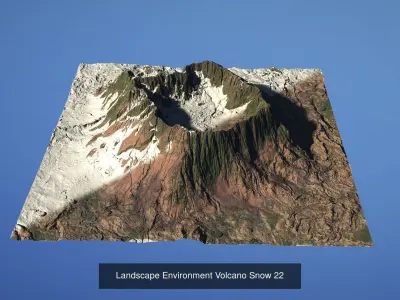 5 Landscape Environment Volcano Snow Volume 05 3D Model Pack
