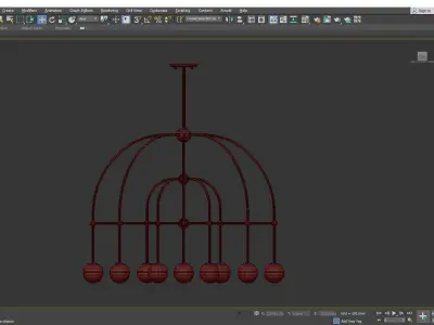 Boca LED Large Chandelier Low-poly 3D model