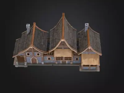 Nordic Chalet Low-poly 3D model