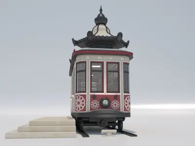 Vintage Tram Style Kiosk 3D model