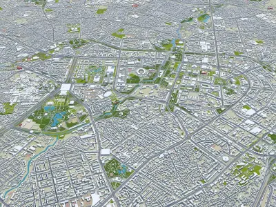 Tashkent Uzbekistan 40km Low-poly 3D model
