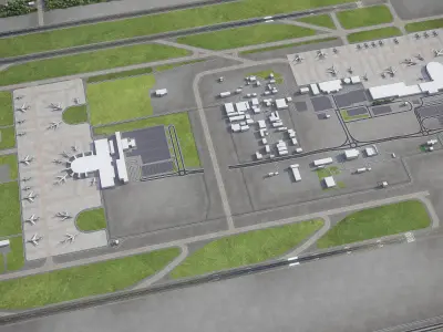 Antalya - Airport - AYT Low-poly 3D model