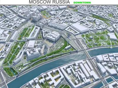 Moscow Downtown Russia  Low-poly 3D model