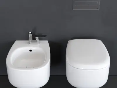 Ceramica Flaminia Bonola Wall-Hung WC Low-poly 3D model