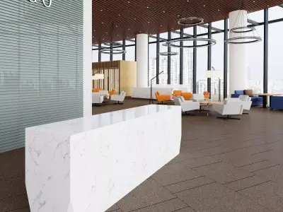 Modern Office Lobby Lounge 3D model