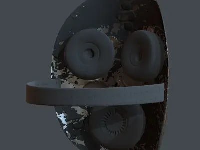 Gas mask helmet 3d model scifi Low-poly Low-poly 3D model  Low-poly 3D model purchase