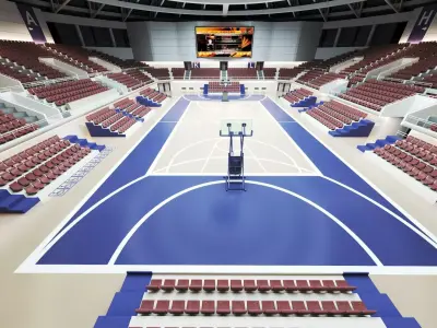  Basketball Arena Stadium 3D model Low-poly 3D model