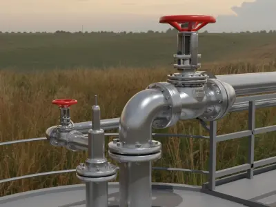 Realistic Twin Gas Storage 3D model