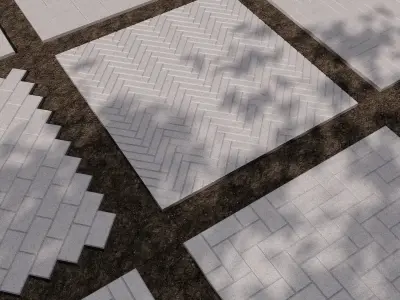 Paving stones 9 types 3D model