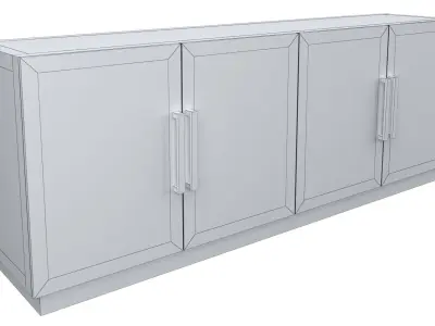 Restoration Hardware- Herringbone Sideboard Cabinet-002 3D model