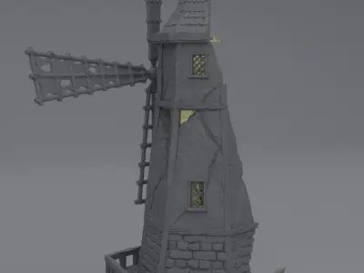 Ruined Windmill Tabletop Terrain 28 MM 3D print model