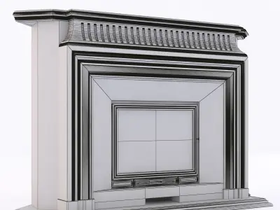  wood corner fireplace 3D model