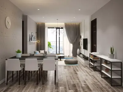 Living Room Dining Room 3D model