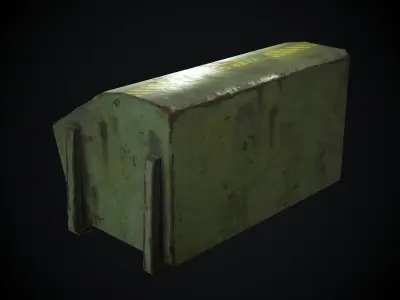 Industrial Waste Dumpster for Games Low-poly 3D model