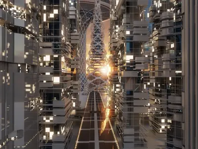 Futuristic Skyscraper Generators HDA 3D model