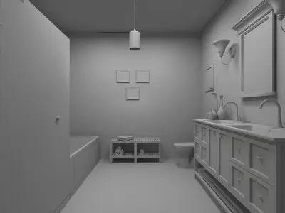 Bathroom 01 3D model