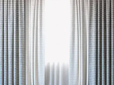 Curtains 41 Curtains with Tulle 3D model