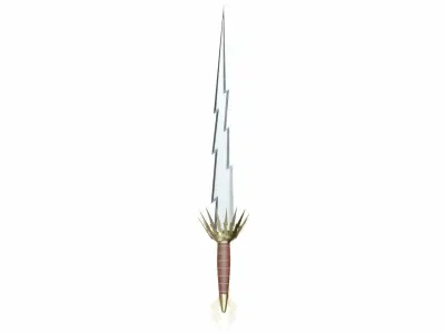 Lightning sword Low-poly 3D model