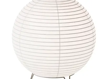  Round LED Japanese Style Lantern Rice Paper Desk Lamp 3D model