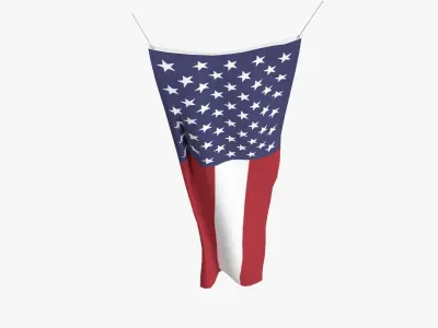 Flag 02 Low-poly 3D model