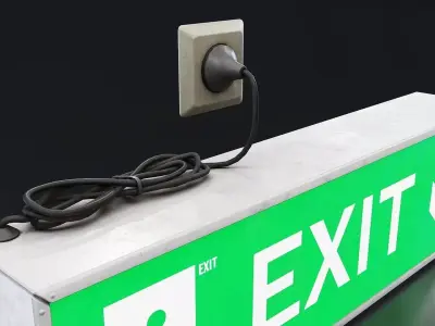 Emergency Exit Sign Low-poly 3D model purchase
