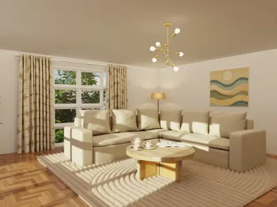 Living Room Interior design 3D model get