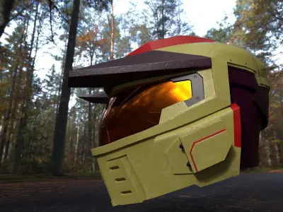 Halo 3 Masterchif spartan helmet Low-poly 3D model