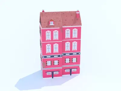 Italian Building number 8 Lowpoly Low-poly 3D model
