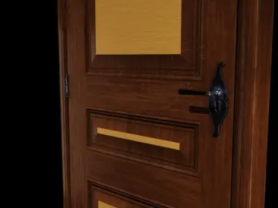 wood door Low-poly 3D model purchase
