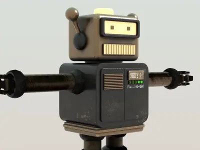 Electro-5X 3D Robotic Character Sci-Fi Futuristic Low-poly 3D model