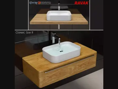 sink Ravak Ceramic Slim R 3D model