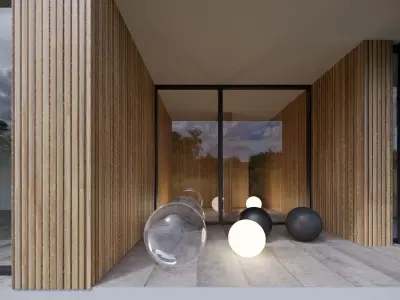 Exterior Sun with HDRI Clouds Cinema4D Corona renderer 3D model